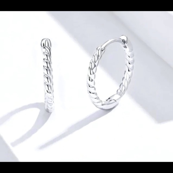 New! 925 Silver Infinity Hoop Earrings! - Picture 3 of 4